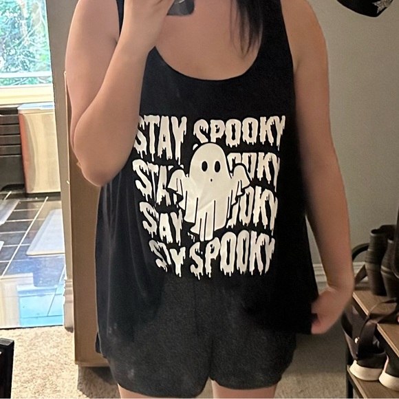 Stay Spooky with little ghost tank hoodie design - Picture 1 of 2